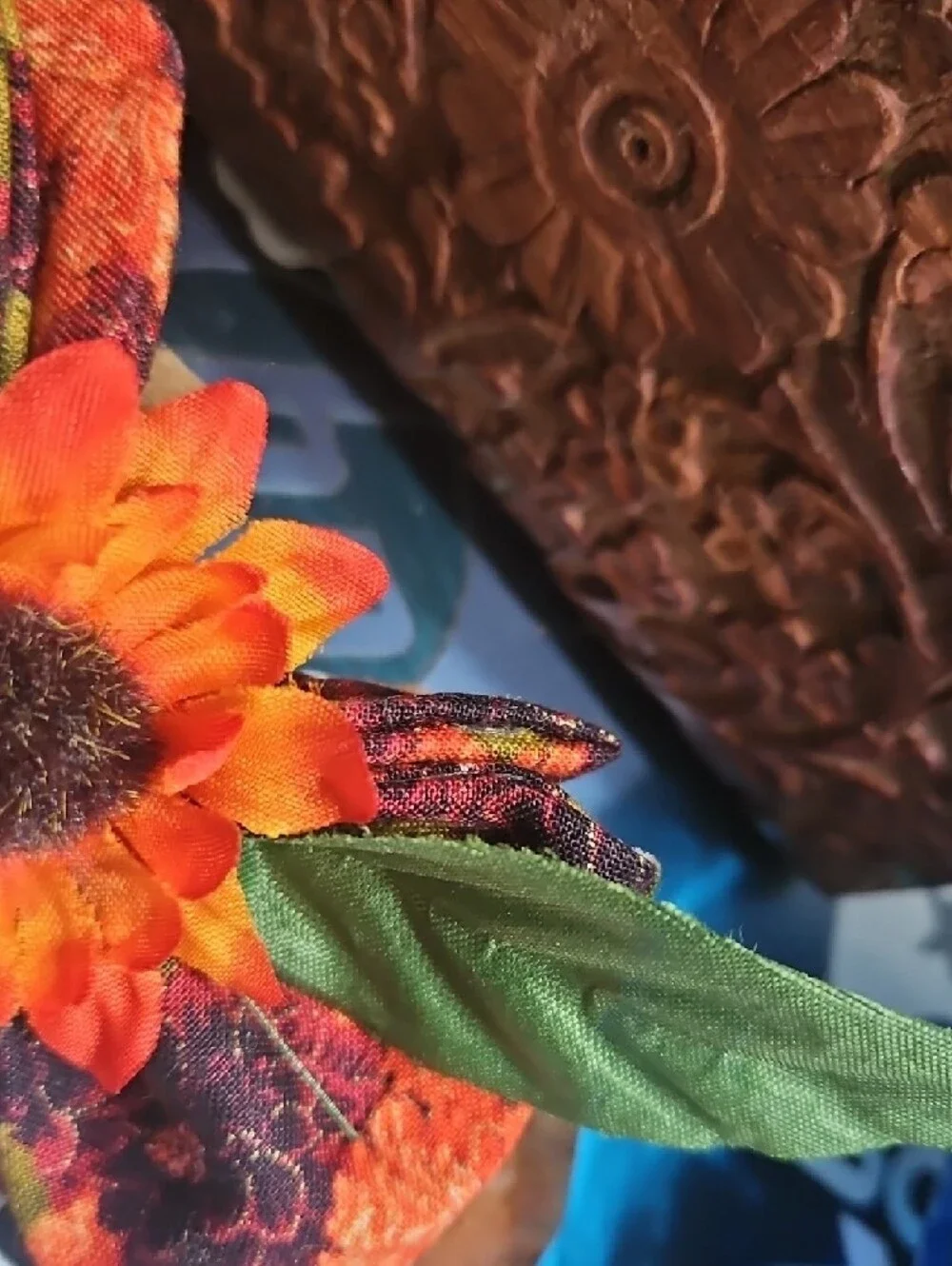 Hand Crafted Orange Sunflower Dog Bow Pet Collar Accessory NEW